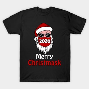 Merry Christmask 2020 Masked Santa For Christmas Pajamas Family Xmas T-Shirt